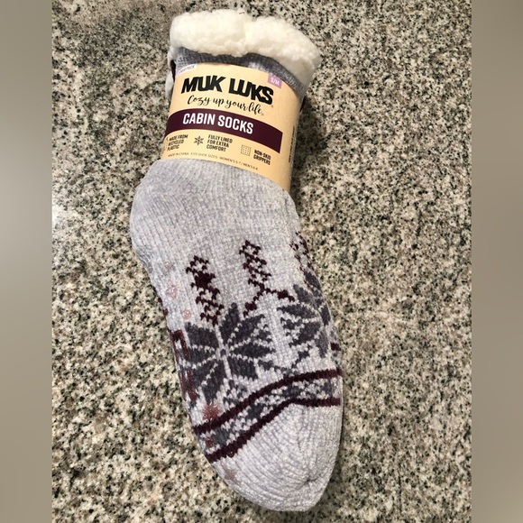 Muk Lukas Cabin Sock 2 Pair Pack New With Tags Size Small/Medium - Picture 5 of 13